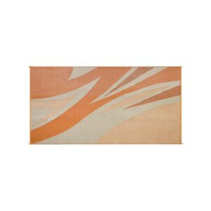 Faulkner Patio Mat Summer Waves Design, Tan & Gold (8' x 20')