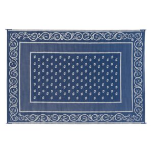 Faulkner Patio Mat – Vineyard Design, Blue (9' x 12')